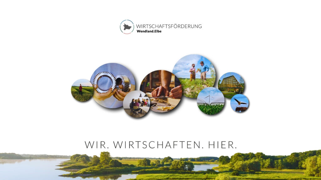 Branchen-Bubbles: Keyvisual der Wirtschaftsförderung Wendland.Elbe