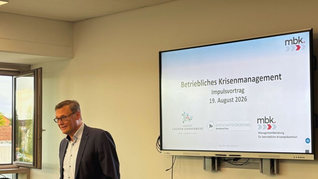 Krisenmanager Volker Petersen beim Impulsvortrag
Foto: Marie-Luise Wittemöller